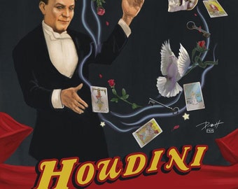 Houdini Magic Style Poster Art Print