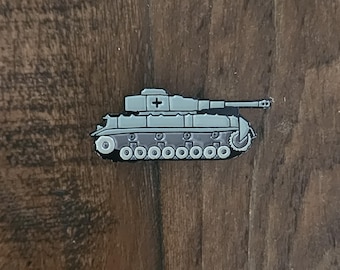 Panzer IV WWII tank enamel pin on Postcard