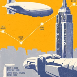 New York by Airship 13x19 Print
