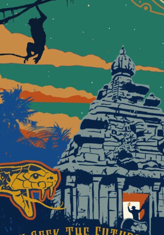 Indiana Jones Temple of the Forbidden Eye Vintage Disneyland Ride Art