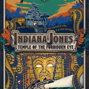 Indiana Jones Temple of the Forbidden Eye Vintage Disneyland Ride Art Print