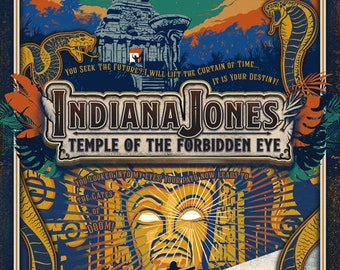 Indiana Jones Temple of the Forbidden Eye Vintage Disneyland Ride Art Print