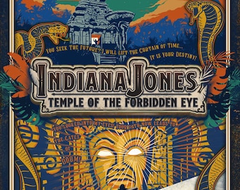 Indiana Jones Temple of the Forbidden Eye Vintage Disneyland Ride Art Print