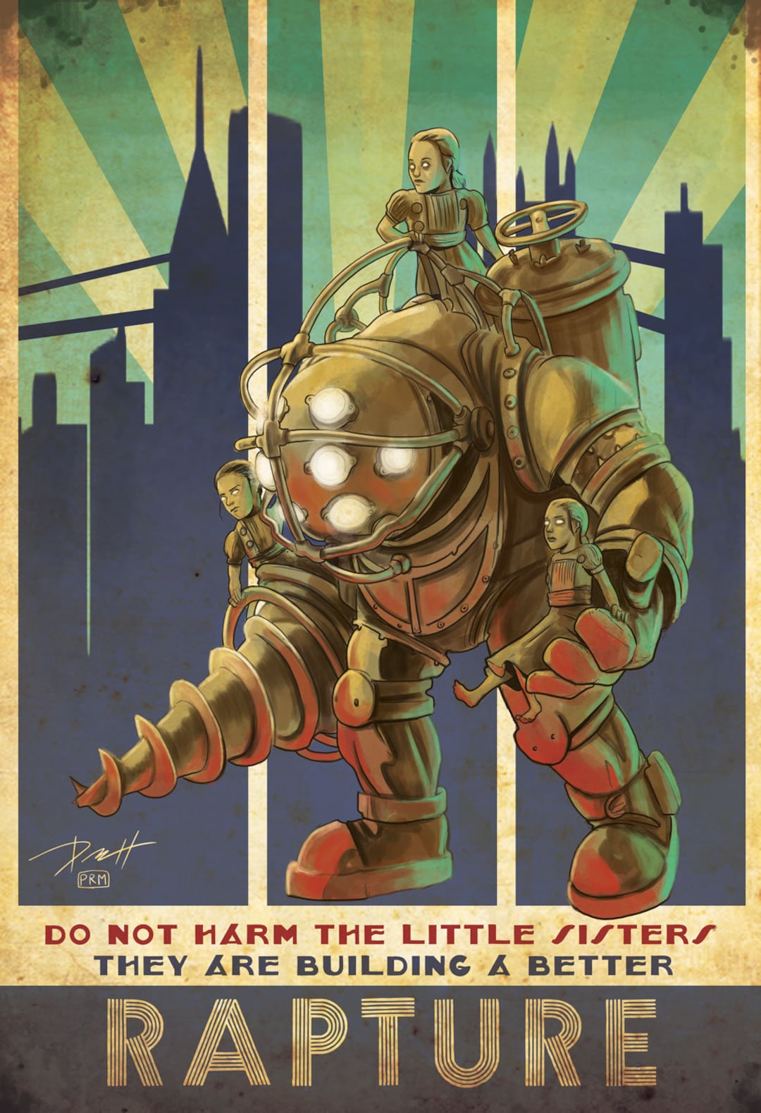 1080px x 1579px - Bioshock Rapture Big Daddy Art Print - Etsy