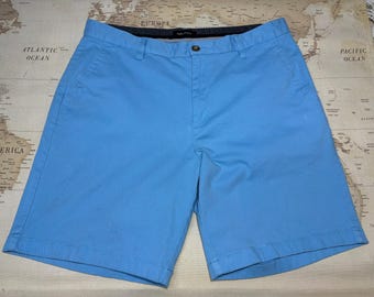 Nautica Shorts Mens 34W Baby Blue Chino Flat Front Stretch 8” inseam Casually Cool