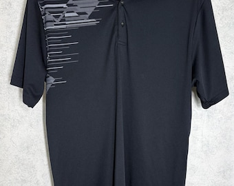 Ben Hogan Performance Black/Gray Asymmetric Golf Style Short Sleeve Sz L/G/G