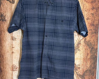 Camisa de manga corta con botones Ron Chereskin para hombre, talla XL, con un bolsillo en el pecho, estilo casual y elegante.