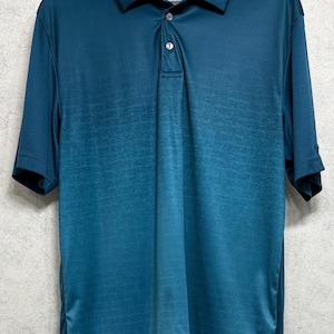 Ben Hogan Men's Performance Golf Polo Shirt Shades of Teal  Short Sleeve Lg EUC