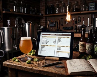 Planilha de Controle de Lotes de Cerveja Caseira | Criador de Receitas no Google Sheets (Download Digital) Registro de ABV e IBU
