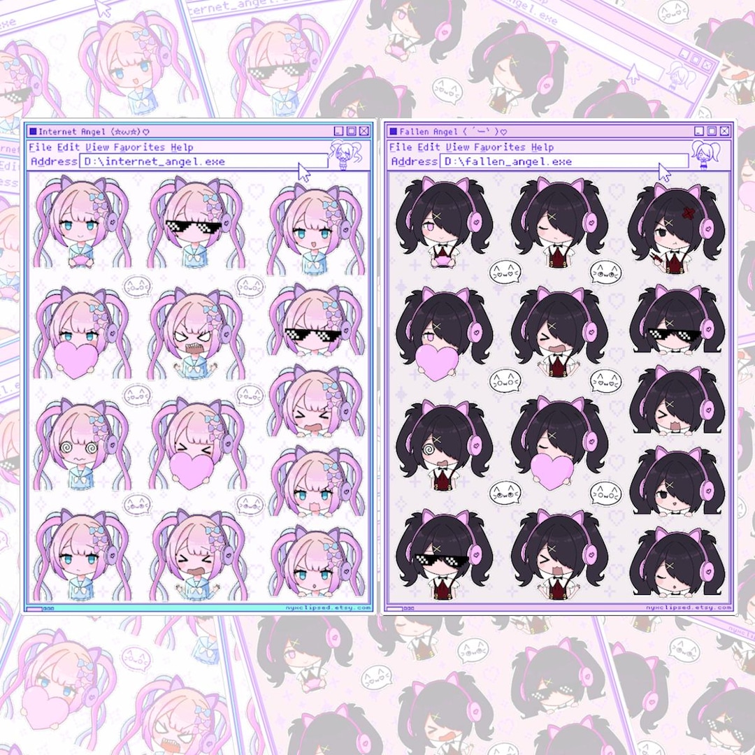 Ame Kangel Chibi Sticker Sheet | Needy Streamer Overload Anime Cute ...