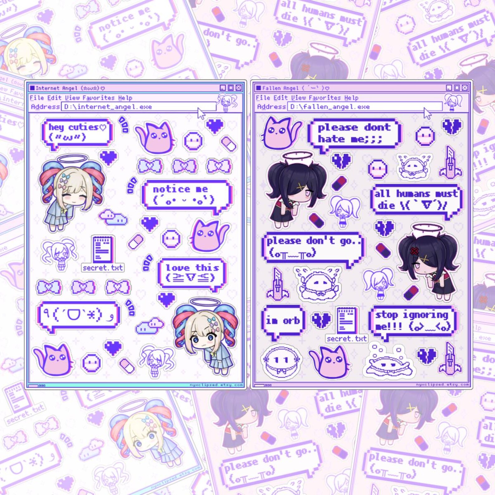 Ame Kangel Sticker Sheets Set 2pcs | Needy Streamer Overload Internet ...