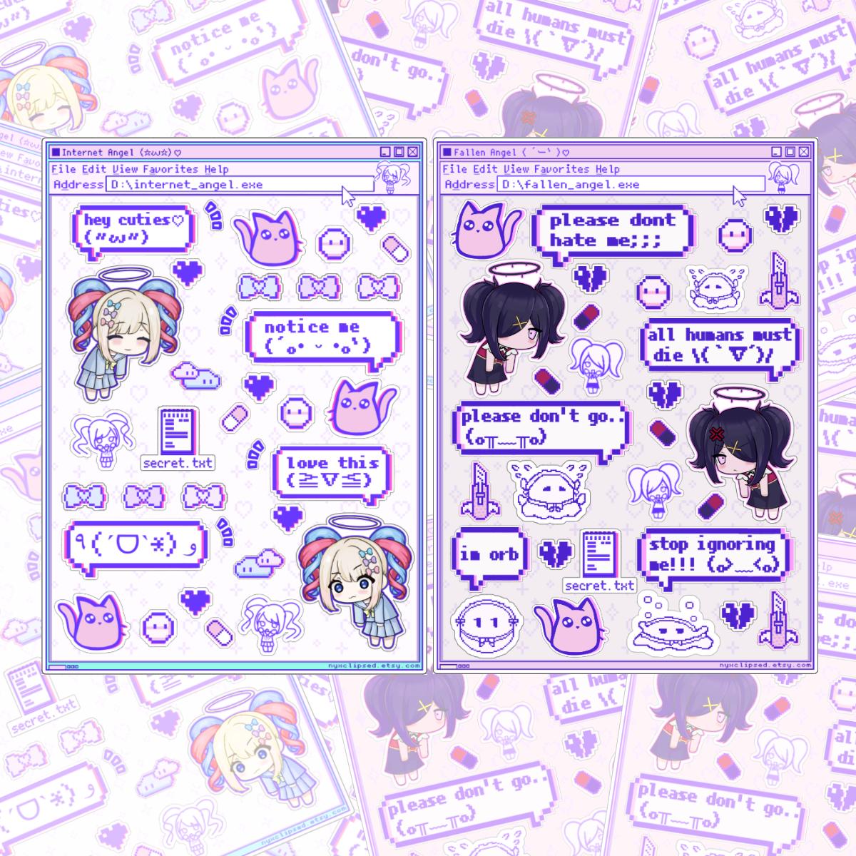 Ame Kangel Sticker Sheets Set 2pcs | Needy Streamer Overload Internet ...