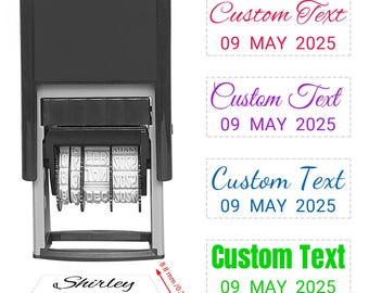 Personalized Teacher Name Date Stamp, Custom Self-Inking Business Stamp
