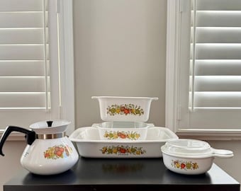 Cazuelas CorningWare Spice of Life/L'Echalote de los años 70-80.