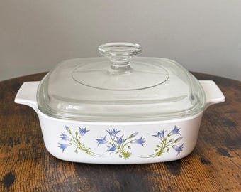 Vintage Corning Ware Blue Dusk 1 Litre Casserole Dish with Lid | A-1-B