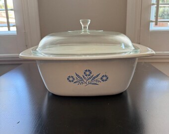 Corning Ware Blue Cornflower 4 Quart Dutch Oven with Lid | Vintage Casserole Dish
