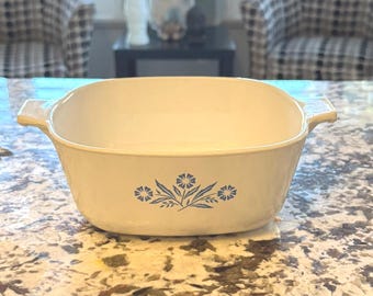 Vintage Corning Ware Blue Cornflower 1.5Q Casserole Dish, Pyroceram Cookware