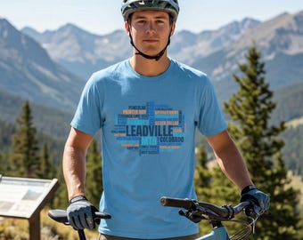 Camiseta Leadville MTB Word Cloud | Equipamento para trilhas de MTB no Colorado