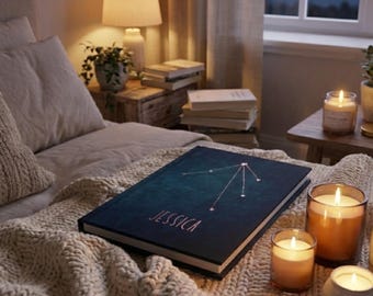 Personalized Journal | Custom Zodiac Constellation Notebook | Universal Astrology Gift | Celestial Hardcover Diary