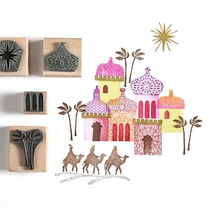 O' Little Town Christmas Rubber Stamp, Timbro natalizio, timbro cammello, ripieno di calza, regalo di Natale