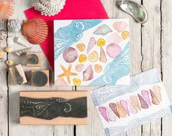 Sea Shell Rubber Stamps, Shell Rubber Stamps, Seaside Stamps for card making