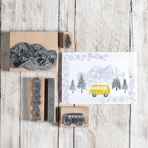 Tampons en caoutchouc pour camping-car et montagnes, cadeau de camping-car, cadeau de vie de van