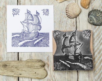 Sailing Ship Rubber Stamp