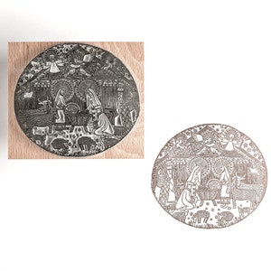 Kerststal rubberstempel, kerststal, kerststempel, kerstcadeau
