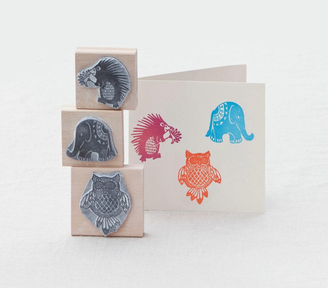 Retro Animal Rubber Stamps - Etsy UK