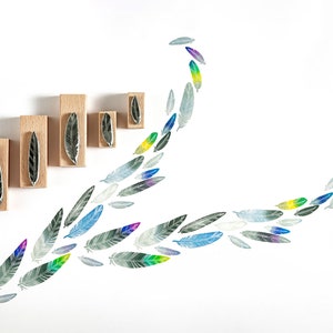 Sello de goma con forma de pluma para hacer tarjetas, sello para manualidades.