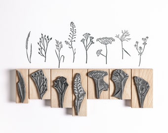 Grasses and Meadow Rubber Stamps | Craft Gift Stamps | Floral Stamp | craft supplies | wood stamps | journal stamps