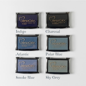 Almohadillas de tinta Versacolor azul y gris