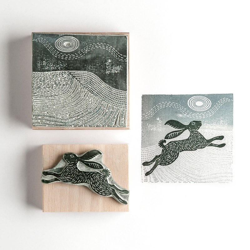 Rubber Stamp Landscape - Etsy