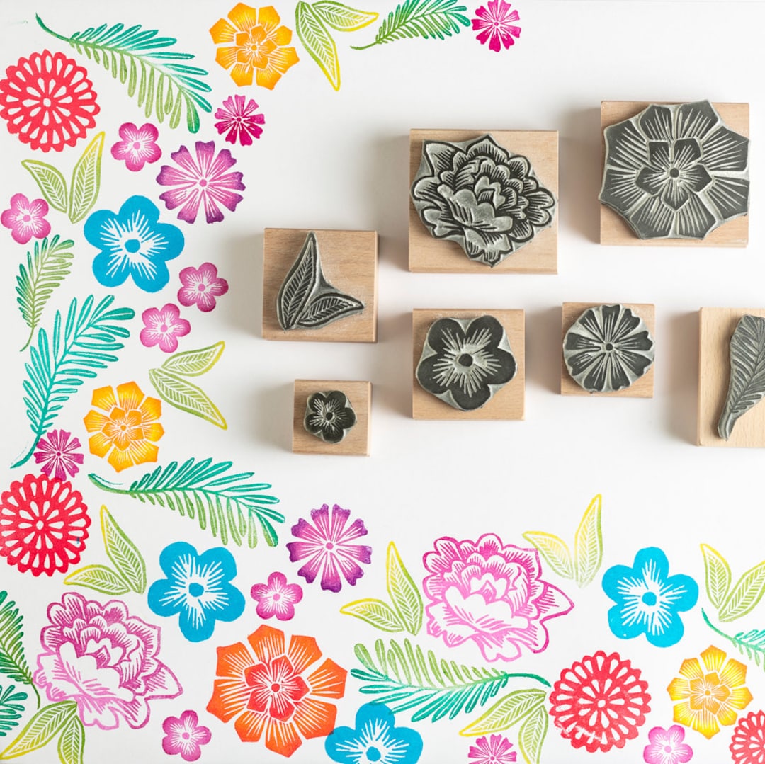 Floral Fantasia modern flowers Texture Mat Silicone rubber Stamp for p
