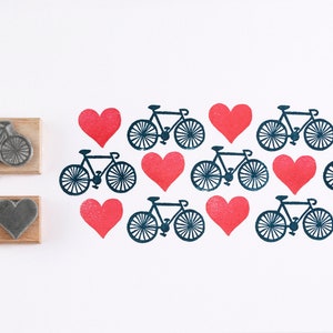 Fahrrad-Stempel, Fahrrad-Stempel, Herz-Stempel