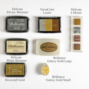 Gold Ink Pad, Gold Stamp Pad, Metallic Pad Stamp, Shimmer Ink Pad, Stamp  Ink Pad, Pearlescent Ink Pad, Delicata Ink Pad (Golden Glitz)