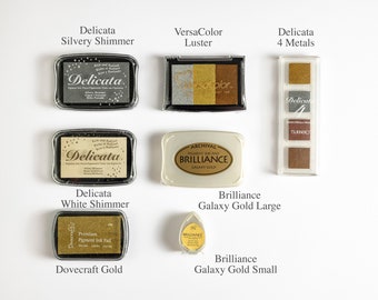 Gold, Silver and Bronze Metallic Ink Pads