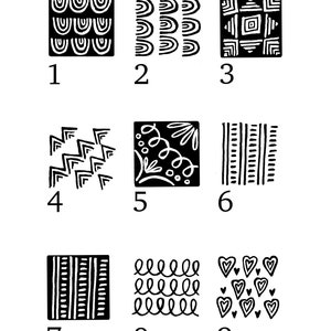 Doodle Pattern Rubber Stamps image 2