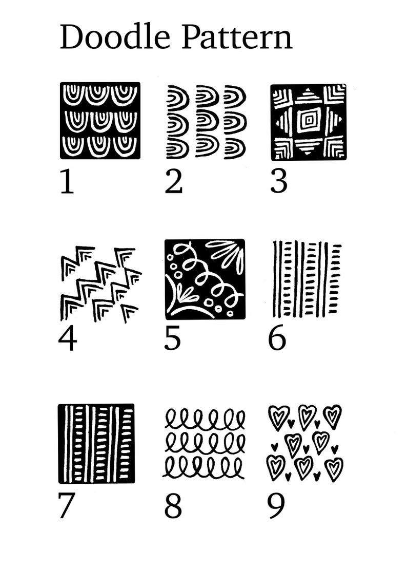 Doodle Pattern Rubber Stamps image 2