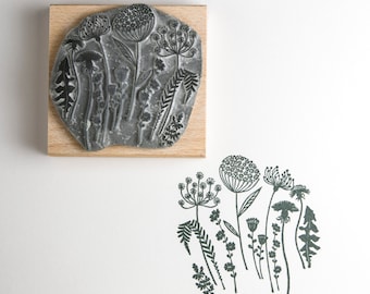 Wild Flower Silhouette Rubber Stamp, flower stamp, wild flower, craft stamp, art stamp, gift for her, stationary, card making