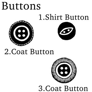 Buttons Rubber Stamps, Vintage Button Stamp, Haberdashery Rubber Stamps, Craft Rubber Stamps image 2