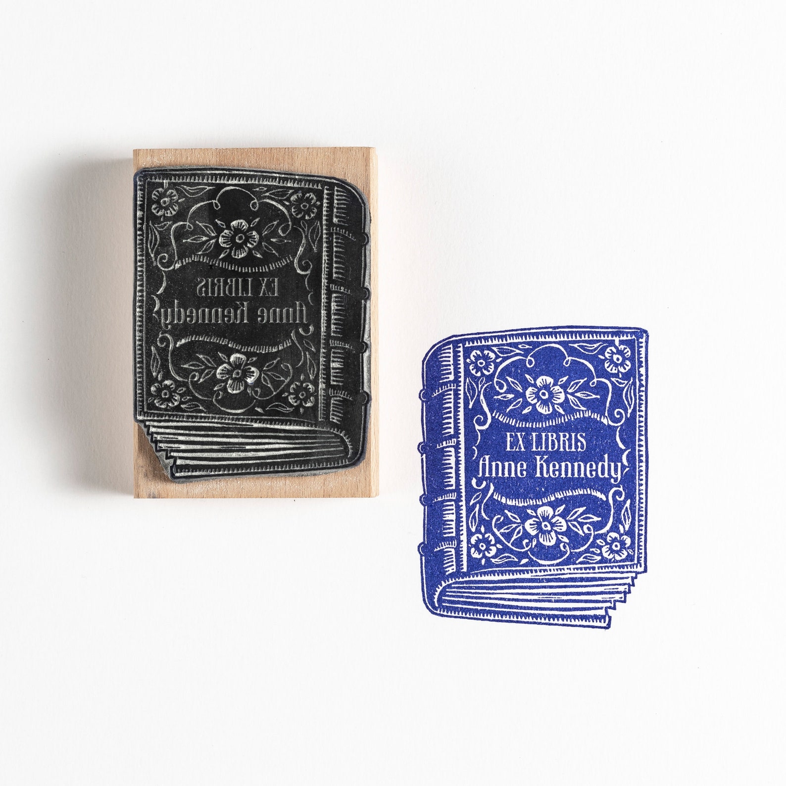 Antique Book Library Stamp, Personalized Ex Libris Stamp - Etsy