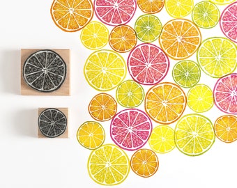 Lemon Rubber Stamp, stamps for card making, Citrus Stamp, Grapefruit stamp, Noolibirdstamps, tropical Stamp, Art Stamp, fruit stamp