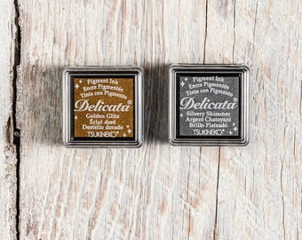Small Golden Glitz and Silvery Shimmer Ink pads