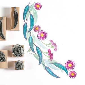 Sellos de goma de eucalipto, Sello de pájaro, Sello de árbol de goma, Sello de flor, Flor de goma, Sellos de artesanía, Fabricación de tarjetas, Árbol de goma