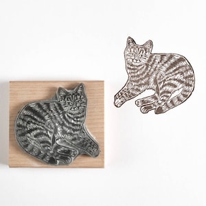 Tabby Cat Rubber Stamp