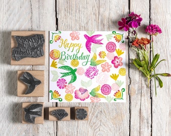 Mexican Flower  Tiny Size Rubber Stamps