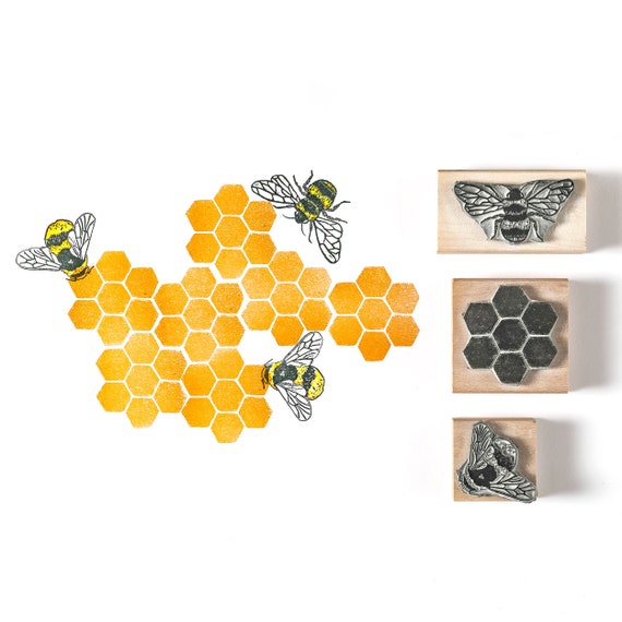 Bee Rubber Stamp stamps for card making Honeybee Stamp Etsy