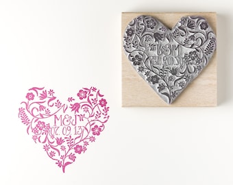 Personalised Flowery Heart Stamp