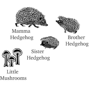 Hedgehog Family Rubber Stamps, Stamps for Card Making - Etsy UK